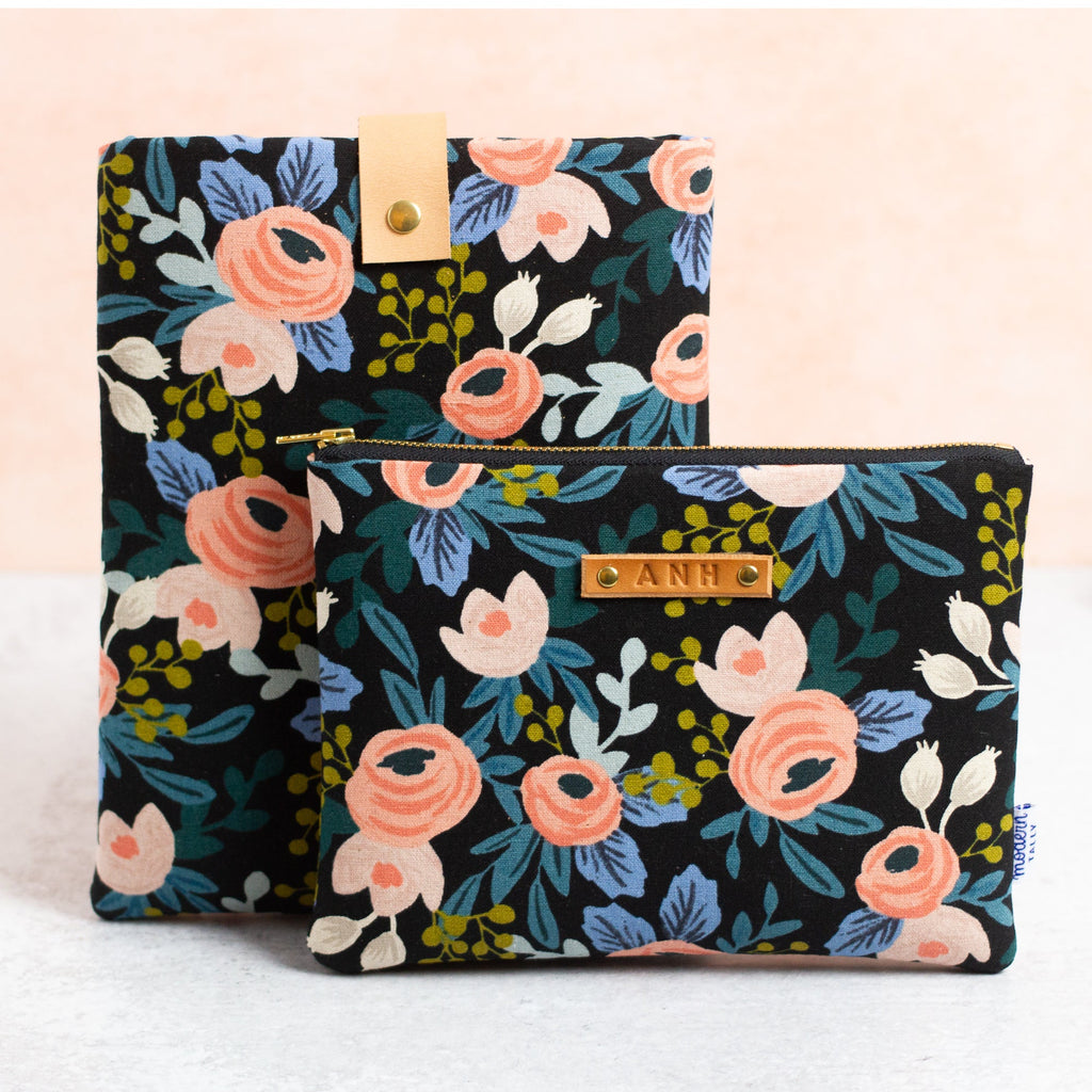 Black Rosa Bookworm Bundle - Modern Tally - e-reader case and book sleeve