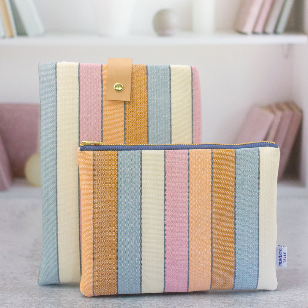 Desert Stripe Bookworm Bundle - Modern Tally - kindle case and book sleeve