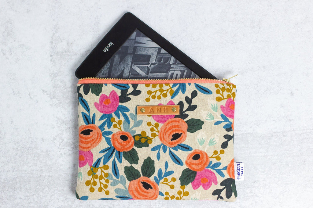 Natural Rosa Bookworm Bundle - Modern Tally - kindle case and book sleeve
