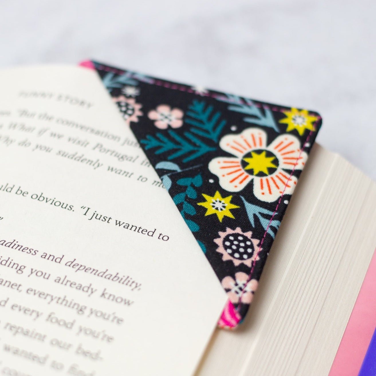 Black Wildflower Bookmark - Modern Tally - Bookmark