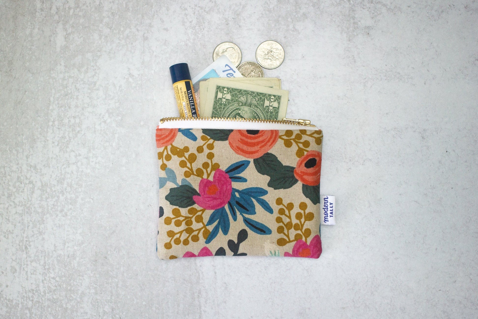 Flower Song Small Zip - Modern Tally - Small Zip