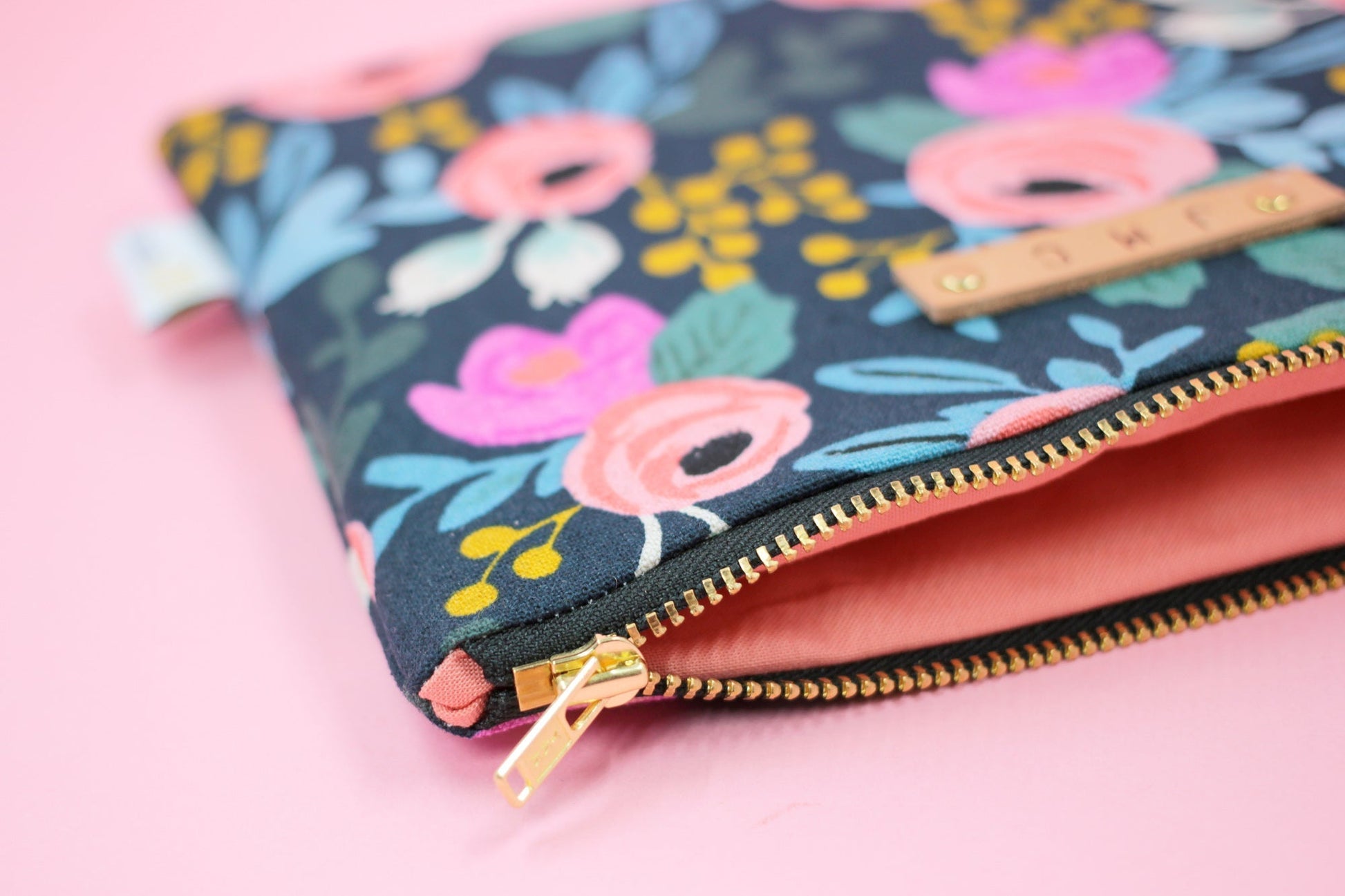 Navy Rosa Padded Pouch - Modern Tally - Kindle Case