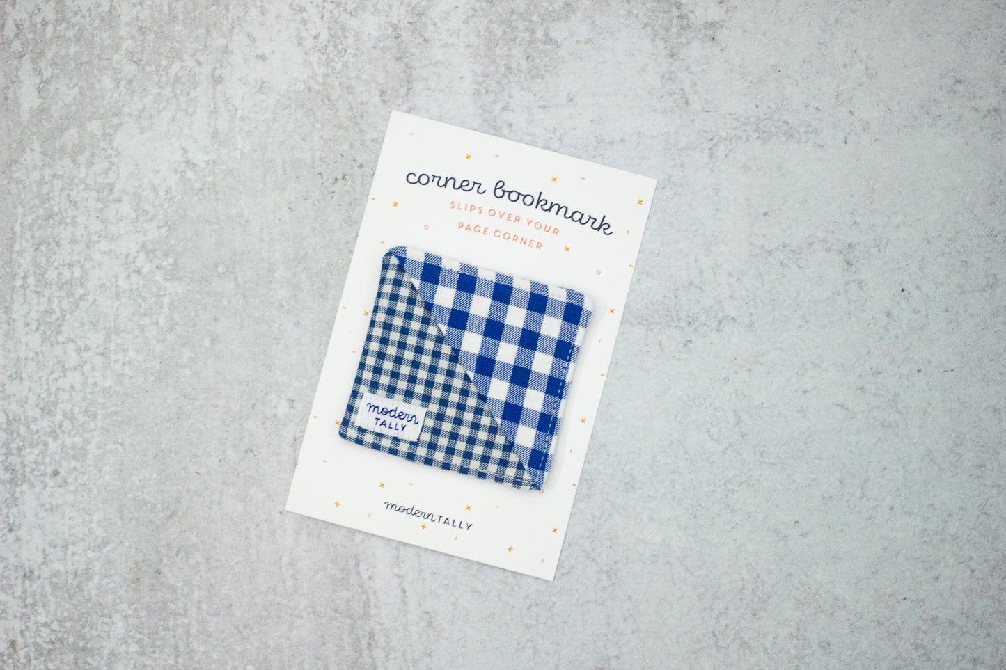 Gingham Corner Bookmark - Modern Tally