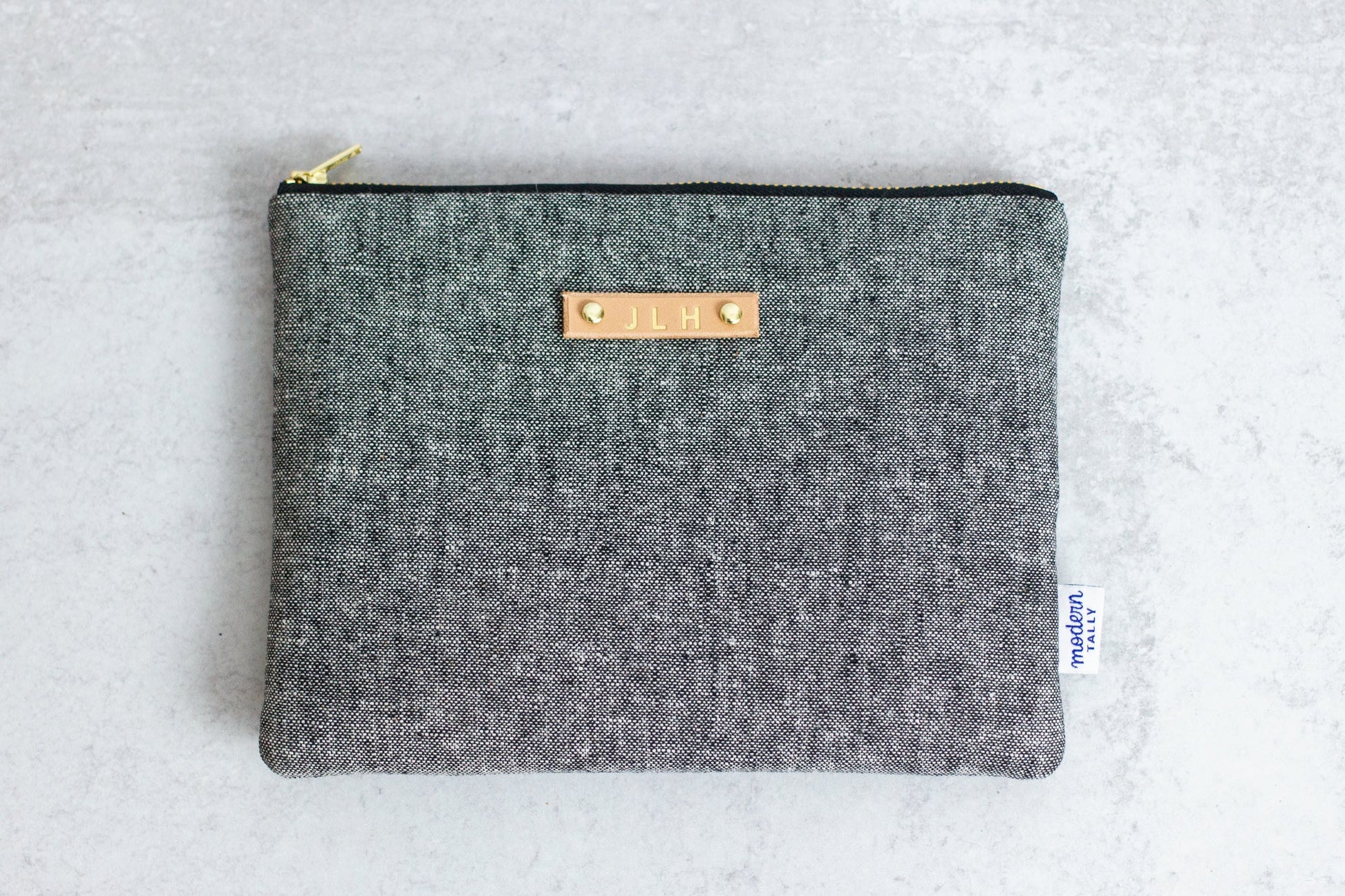 Grey Linen Kindle Case - Modern Tally - e-reader sleeve