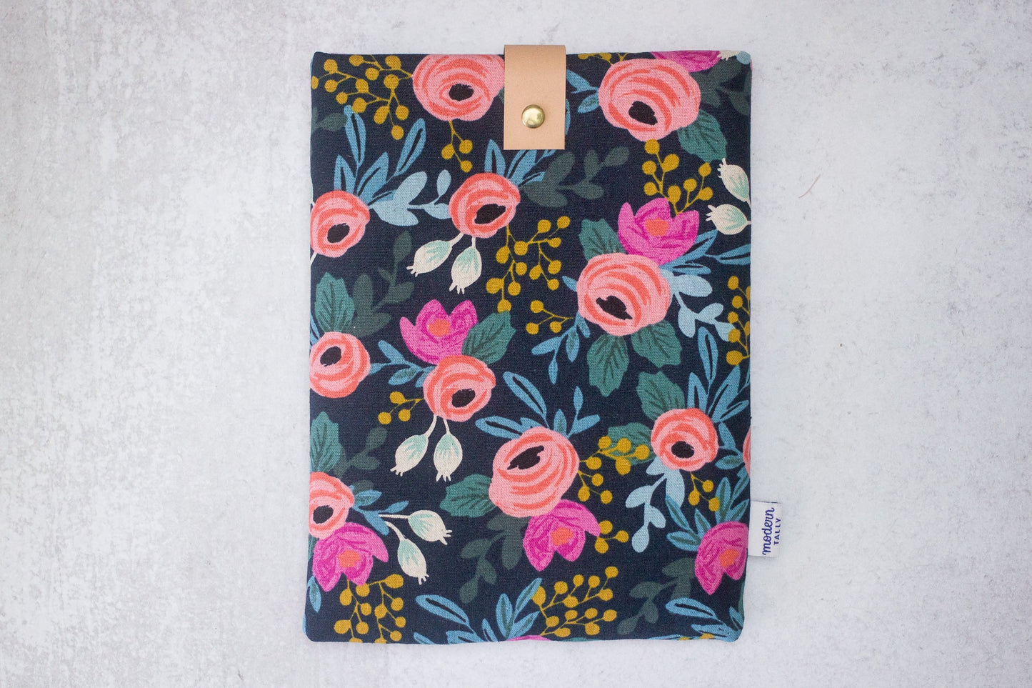 Navy Rosa Book Sleeve - Modern Tally - Book Sleeve