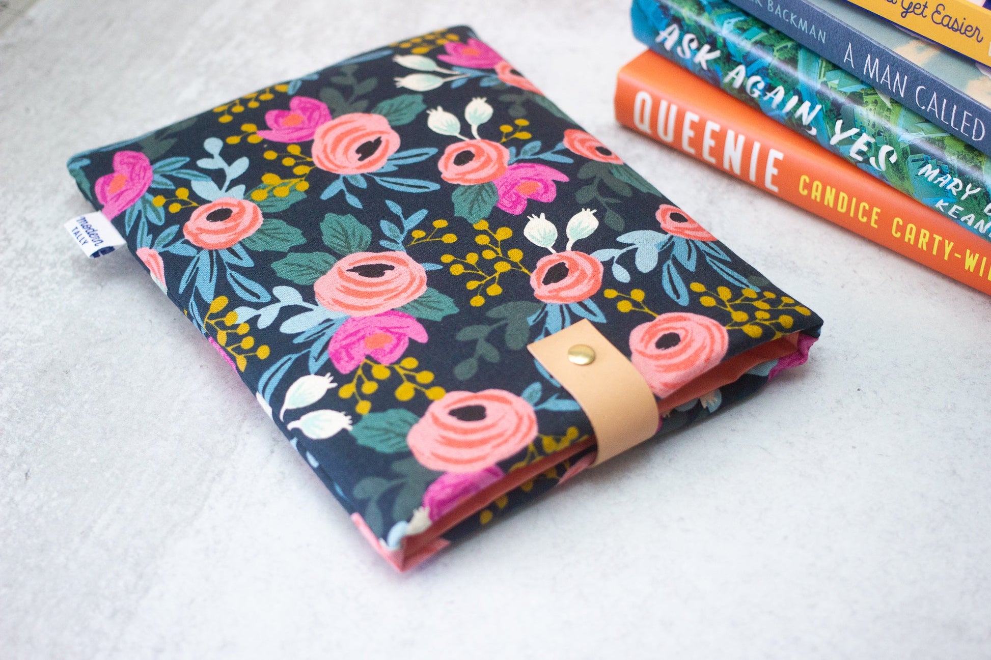 Navy Rosa Book Sleeve - Modern Tally - Book Sleeve