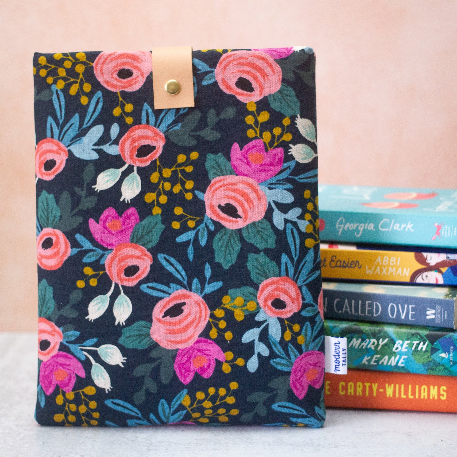 Navy Rosa Book Sleeve - Modern Tally - Book Sleeve