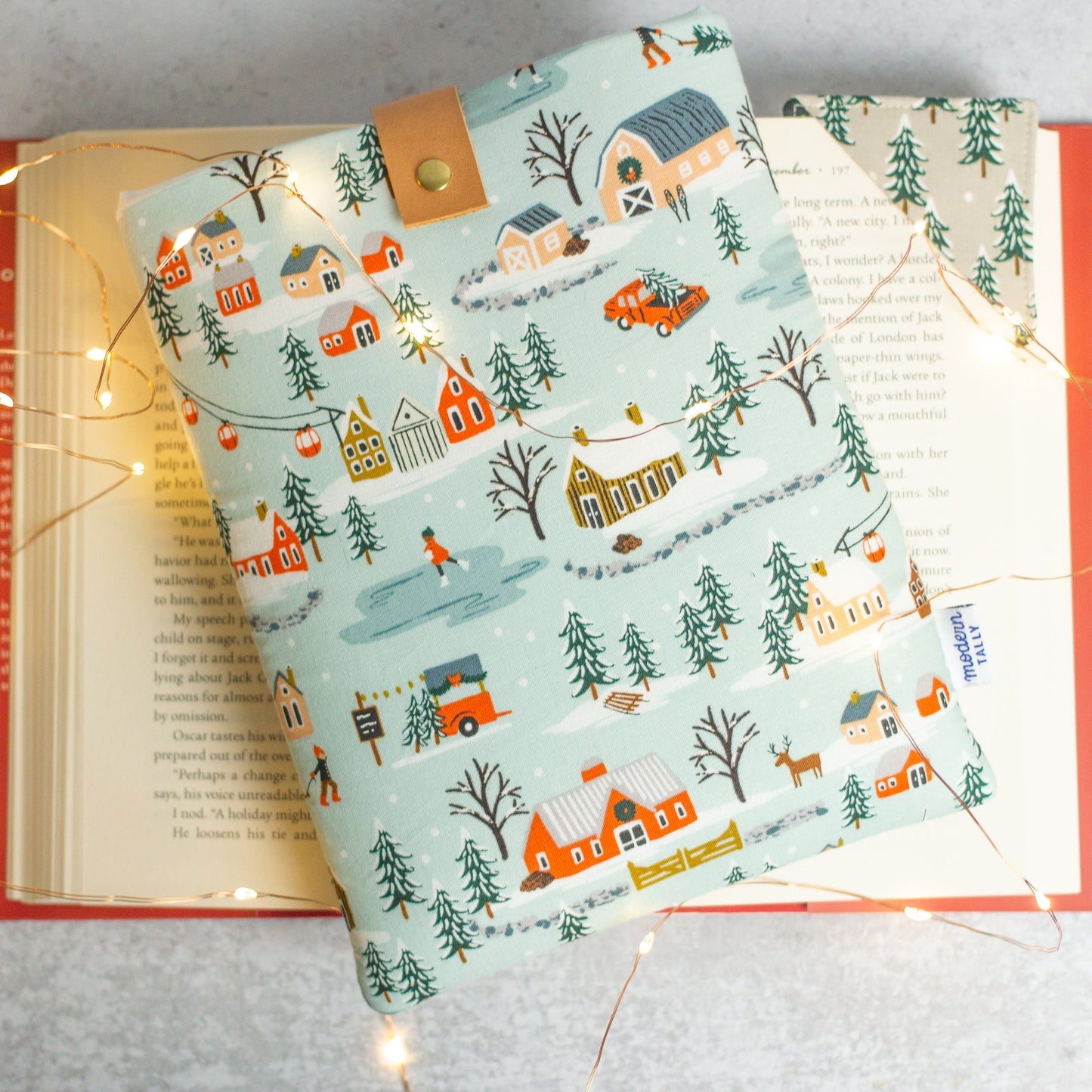 Winter Village Book Sleeve - Modern Tally - Book Sleeve