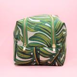 Monstera Double Zip Makeup Bag
