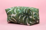 Monstera Double Zip Makeup Bag