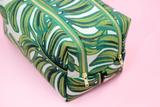 Monstera Double Zip Makeup Bag