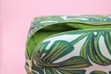 Monstera Double Zip Makeup Bag