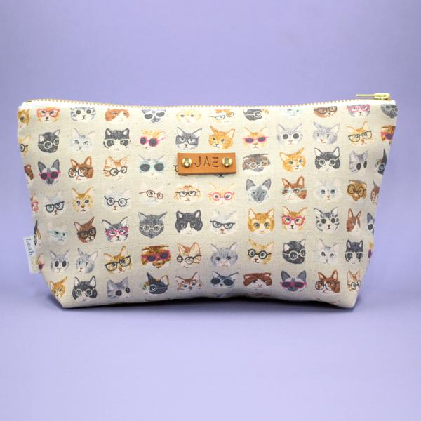 Cats With Glasses Makeup Bag